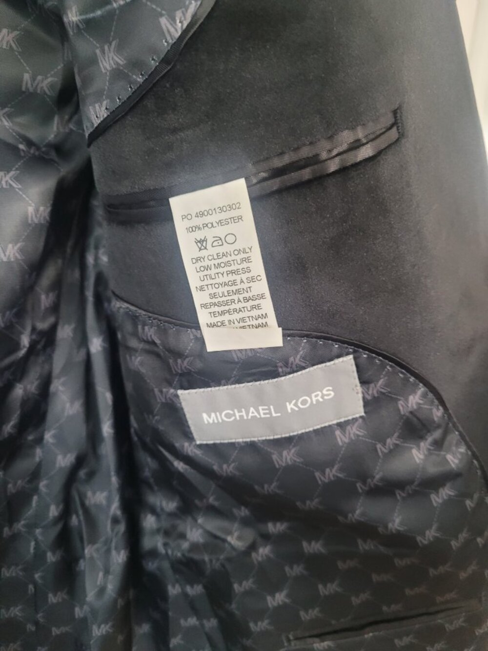 NWT Michael Kors Men's Classic Fit Black Velvet Sport Coat Blazer Black 42R - Picture 7 of 7